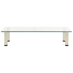 322766 vidaXL TV Stand Transparent 80x35x17 cm Tempered Glass