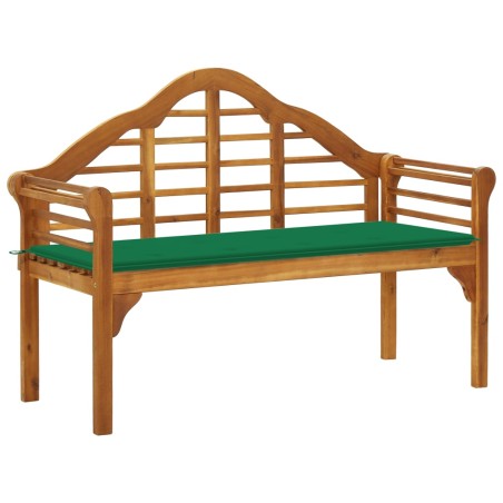 Panchina da Giardino con Cuscino 135 cm in Massello d'Acacia
