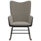 Sedia a Dondolo Grigio Chiaro in Velluto e PVC Sedia a Dondolo Grigio Chiaro in Velluto e PVC