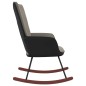 Sedia a Dondolo Grigio Chiaro in Velluto e PVC Sedia a Dondolo Grigio Chiaro in Velluto e PVC