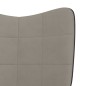 Sedia a Dondolo Grigio Chiaro in Velluto e PVC Sedia a Dondolo Grigio Chiaro in Velluto e PVC