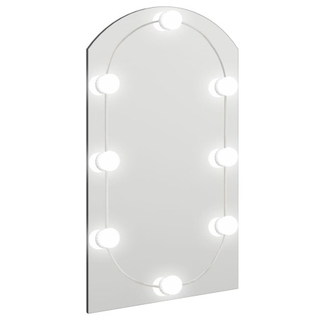 vidaXL Specchio con Luci LED 70x40 cm Forma ad Arco in Vetro