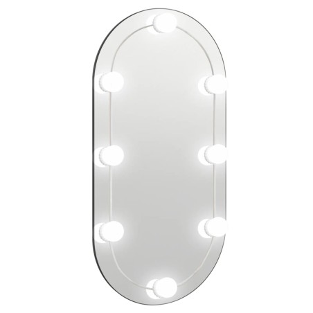 vidaXL Specchio con Luci LED 80x40 cm Ovale in Vetro