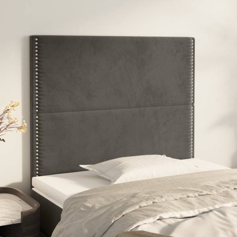 vidaXL Testiera 2 pz Grigio Scuro 90x5x78/88 cm in Velluto vidaXL Testiera 2 pz Grigio Scuro 90x5x78/88 cm in Velluto