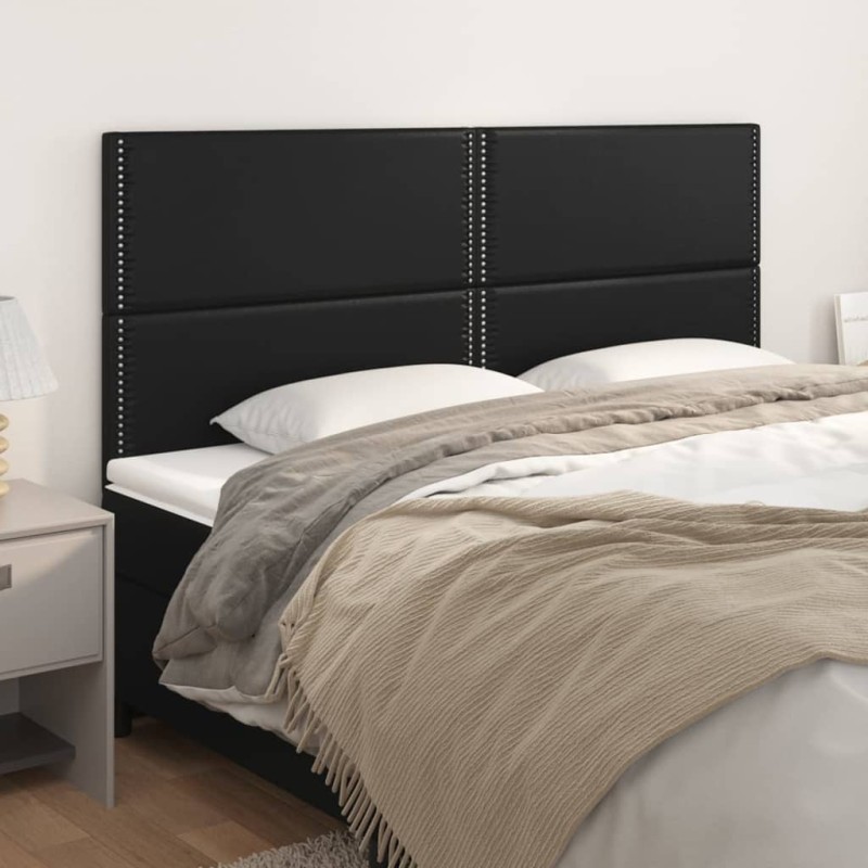 vidaXL Testiera 4 pz Nera 80x5x78/88 cm in Similpelle vidaXL Testiera 4 pz Nera 80x5x78/88 cm in Similpelle