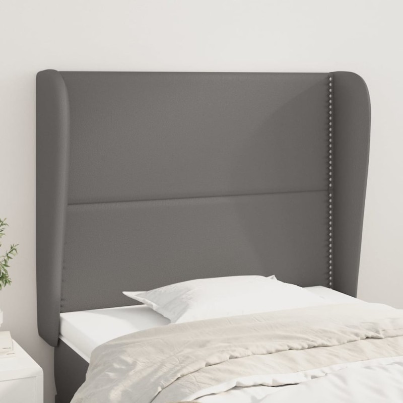 vidaXL Testiera ad Orecchio Grigia 83x23x118/128 cm in Similpelle vidaXL Testiera ad Orecchio Grigia 83x23x118/128 cm in Similpelle