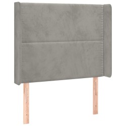 vidaXL Testiera ad Orecchio Grigio Chiaro 93x16x118/128 cm in Velluto
