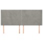 Testiera ad Orecchio Grigio Chiaro 203x16x118/128 cm in Velluto
