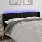 Testiera a LED Nera 163x16x78/88 cm in Similpelle Testiera a LED Nera 163x16x78/88 cm in Similpelle