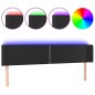 Testiera a LED Nera 163x16x78/88 cm in Similpelle Testiera a LED Nera 163x16x78/88 cm in Similpelle