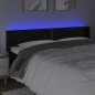 Testiera a LED Nera 163x16x78/88 cm in Similpelle Testiera a LED Nera 163x16x78/88 cm in Similpelle