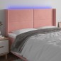 vidaXL Testiera a LED rosa 183x16x118/128 cm in Velluto vidaXL Testiera a LED rosa 183x16x118/128 cm in Velluto