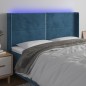 vidaXL Testiera a LED Blu Scuro 203x16x118/128 cm in Velluto vidaXL Testiera a LED Blu Scuro 203x16x118/128 cm in Velluto