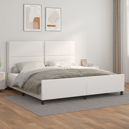 vidaXL Giroletto con Testiera Bianco 200x200 cm in Similpelle