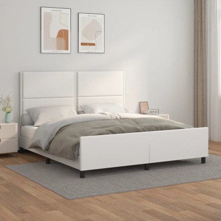vidaXL Giroletto con Testiera Bianco 180x200 cm in Similpelle