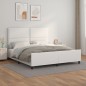 vidaXL Giroletto con Testiera Bianco 160x200 cm in Similpelle vidaXL Giroletto con Testiera Bianco 160x200 cm in Similpelle