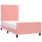 vidaXL Giroletto con Testiera Rosa 90x200 cm in Velluto vidaXL Giroletto con Testiera Rosa 90x200 cm in Velluto