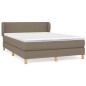 vidaXL Giroletto a Molle con Materasso Tortora 140x190 cm in Tessuto