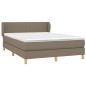 vidaXL Giroletto a Molle con Materasso Tortora 140x190 cm in Tessuto