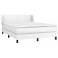 vidaXL Giroletto a Molle con Materasso Bianco 140x190 cm in Similpelle