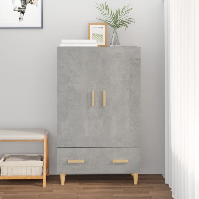 Credenza Grigio Cemento 70x31x115 cm in Legno Multistrato Credenza Grigio Cemento 70x31x115 cm in Legno Multistrato