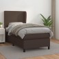 Giroletto a Molle con Materasso Marrone 100x200cm in Similpelle