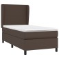 Giroletto a Molle con Materasso Marrone 100x200cm in Similpelle