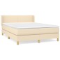 vidaXL Giroletto a Molle con Materasso Crema 140x200 cm in Tessuto