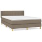 vidaXL Giroletto a Molle con Materasso Tortora 140x190 cm in Tessuto