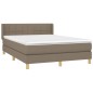 vidaXL Giroletto a Molle con Materasso Tortora 140x190 cm in Tessuto