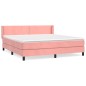 vidaXL Giroletto a Molle con Materasso Rosa 180x200 cm in Velluto