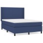 vidaXL Giroletto a Molle con Materasso Blu 140x200 cm in Tessuto
