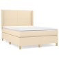 Giroletto a Molle con Materasso Crema 140x200 cm in Tessuto