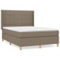 vidaXL Giroletto a Molle con Materasso Tortora 140x200 cm in Tessuto