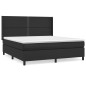 vidaXL Giroletto a Molle con Materasso Nero 160x200 cm in Similpelle