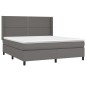 vidaXL Giroletto a Molle con Materasso Grigio 160x200 cm in Similpelle