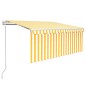 Tenda Sole Retrattile Automatica e Parasole 3x2,5mGialla Bianca Tenda Sole Retrattile Automatica e Parasole 3x2,5mGialla Bianca