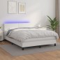 vidaXL Giroletto Molle con Materasso e LED Bianco 140x190cm Similpelle vidaXL Giroletto Molle con Materasso e LED Bianco 140x190cm Similpelle