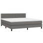 vidaXL Giroletto Molle con Materasso e LED Grigio 160x200cm Similpelle vidaXL Giroletto Molle con Materasso e LED Grigio 160x200cm Similpelle