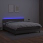 vidaXL Giroletto Molle con Materasso e LED Grigio 160x200cm Similpelle vidaXL Giroletto Molle con Materasso e LED Grigio 160x200cm Similpelle