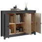 Credenza Grigia 100x35x74 cm in Legno Massello di Pino Credenza Grigia 100x35x74 cm in Legno Massello di Pino