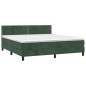 Letto a Molle con Materasso e LED Verde Scuro 180x200cm Velluto Letto a Molle con Materasso e LED Verde Scuro 180x200cm Velluto