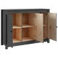 Credenza Grigia 100x35x74 cm in Legno Massello di Pino Credenza Grigia 100x35x74 cm in Legno Massello di Pino