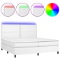 vidaXL Giroletto Molle con Materasso e LED Bianco 200x200cm Similpelle vidaXL Giroletto Molle con Materasso e LED Bianco 200x200cm Similpelle