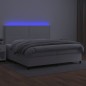 vidaXL Giroletto Molle con Materasso e LED Bianco 200x200cm Similpelle vidaXL Giroletto Molle con Materasso e LED Bianco 200x200cm Similpelle