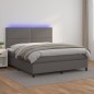 Giroletto Molle con Materasso e LED Grigio 160x200cm Similpelle Giroletto Molle con Materasso e LED Grigio 160x200cm Similpelle