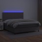 Giroletto Molle con Materasso e LED Grigio 160x200cm Similpelle Giroletto Molle con Materasso e LED Grigio 160x200cm Similpelle
