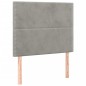 Letto a Molle Materasso e LED Grigio Chiaro 90x190 cm Velluto Letto a Molle Materasso e LED Grigio Chiaro 90x190 cm Velluto