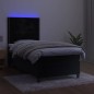 Letto a Molle con Materasso e LED Nero 90x190 cm in Velluto Letto a Molle con Materasso e LED Nero 90x190 cm in Velluto