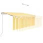 Tenda Sole Retrattile Automatica e Parasole 3x2,5mGialla Bianca Tenda Sole Retrattile Automatica e Parasole 3x2,5mGialla Bianca